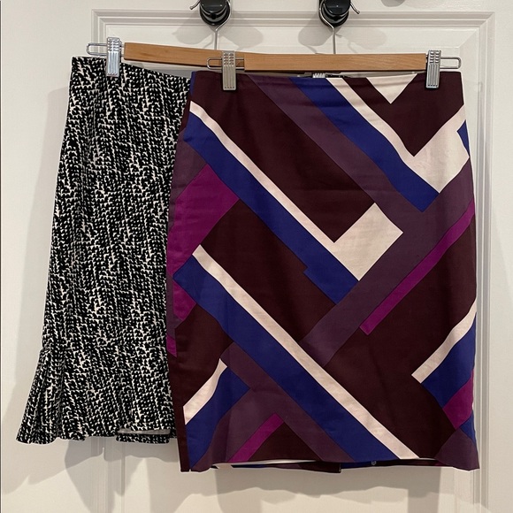 Bundle Set - Ann Taylor Purple and Blue Geometric Skirt - Picture 1 of 6